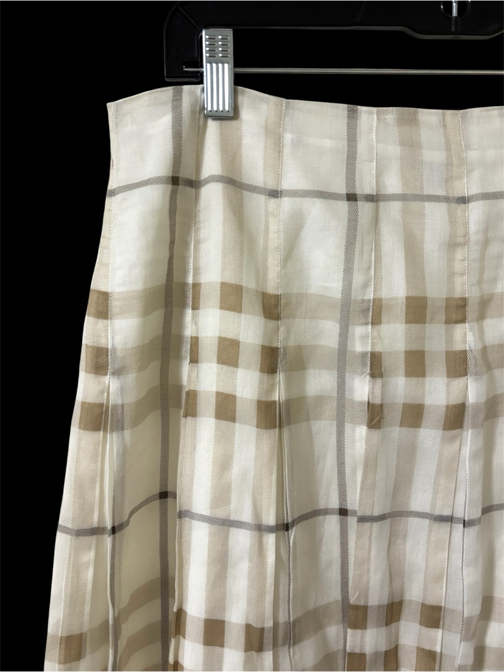 Burberry London 100% Cotton Knee Length Pleated Skirt Sz 8 Novacheck Plaid - Picture 7 of 16